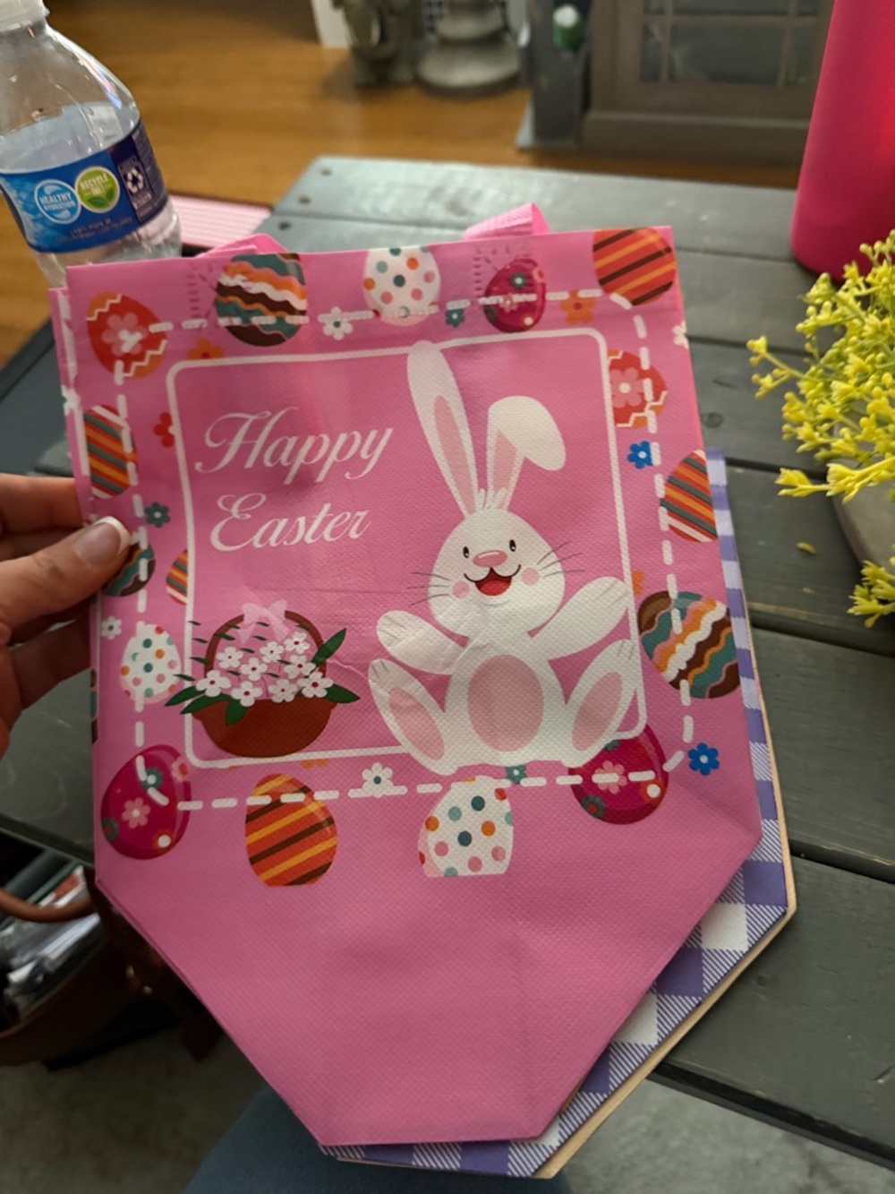 Happy Easter Pink Bunny Party Banner - Unbranded